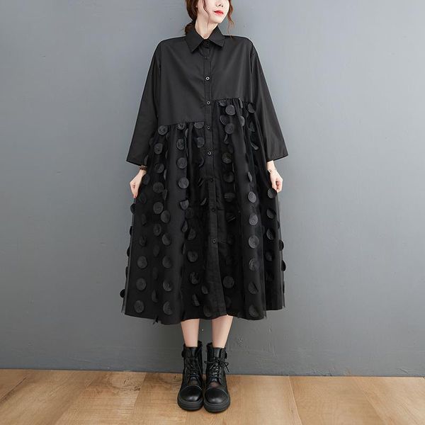casual dresses 2021 arrival japanese style patchwork mesh street fashion chic girl's autumn blouse dress women spring midi, Black;gray
casual dresses 2021 arrival japanese style patchwork mesh street fashion chic girl's autumn blouse dress women spring midi, Black;gray