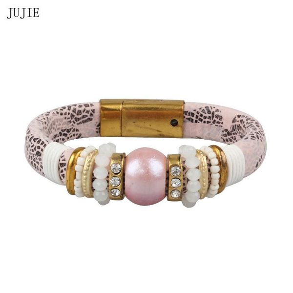 charm bracelets jujie magnet buckle claps leather bracelet crystal stone bangle metal cuff bangles for women pink natural braletes, Golden;silver
charm bracelets jujie magnet buckle claps leather bracelet crystal stone bangle metal cuff bangles for women pink natural braletes, Golden;silver
