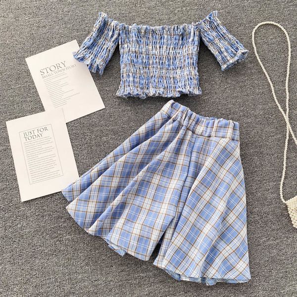 singreiny women summer korean retro plaid set off shoulder slash neck ruched short high waist short pants two piece set 210419, White
singreiny women summer korean retro plaid set off shoulder slash neck ruched short high waist short pants two piece set 210419, White