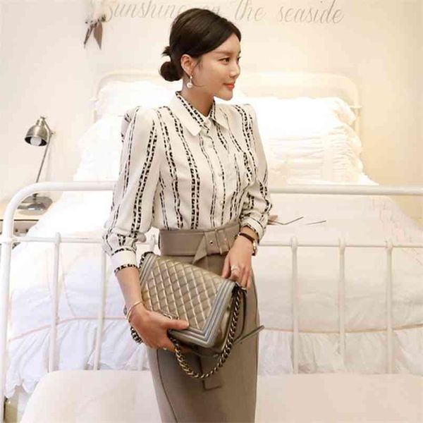 elegant spring office lady 2 piece set women chiffon long sleeve shirt + bodycon slim midi skirts fashion vestido suits 210519, White
elegant spring office lady 2 piece set women chiffon long sleeve shirt + bodycon slim midi skirts fashion vestido suits 210519, White