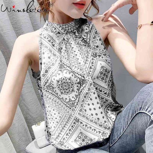 women's tanks & camis summer korean style chiffon loose vest chic halter print floral women sleeveless casual vintage al, White
women's tanks & camis summer korean style chiffon loose vest chic halter print floral women sleeveless casual vintage al, White
