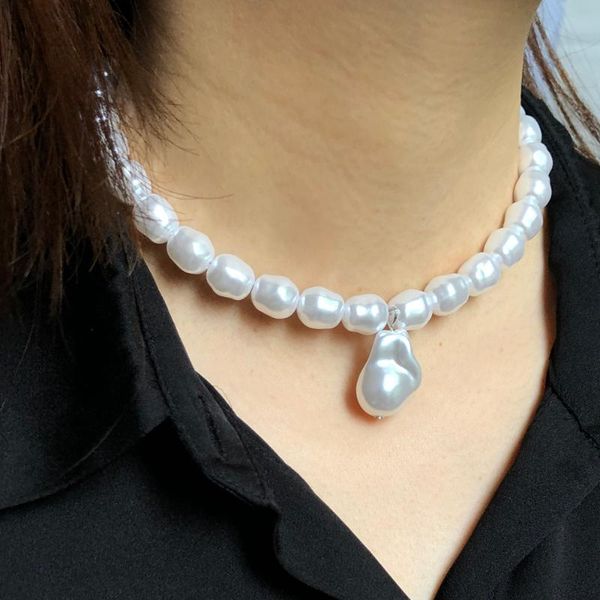 pendant necklaces women elegant wedding party pearls necklace fashion handmade beaded imitation baroque pearl charm clavicle chain, Silver
pendant necklaces women elegant wedding party pearls necklace fashion handmade beaded imitation baroque pearl charm clavicle chain, Silver