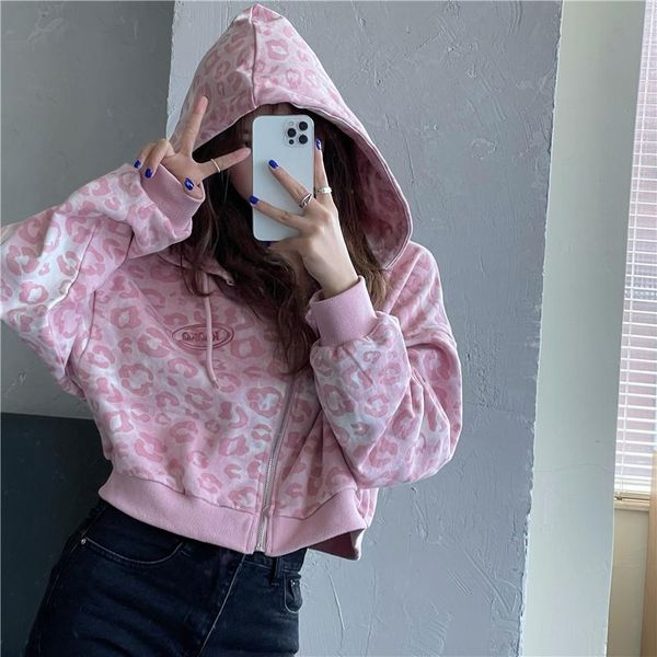 women's hoodies & sweatshirts sweet pink leopard print short zipper sweatshirt women loose vintage casual streetwear girl hoodie fashio, Black
women's hoodies & sweatshirts sweet pink leopard print short zipper sweatshirt women loose vintage casual streetwear girl hoodie fashio, Black