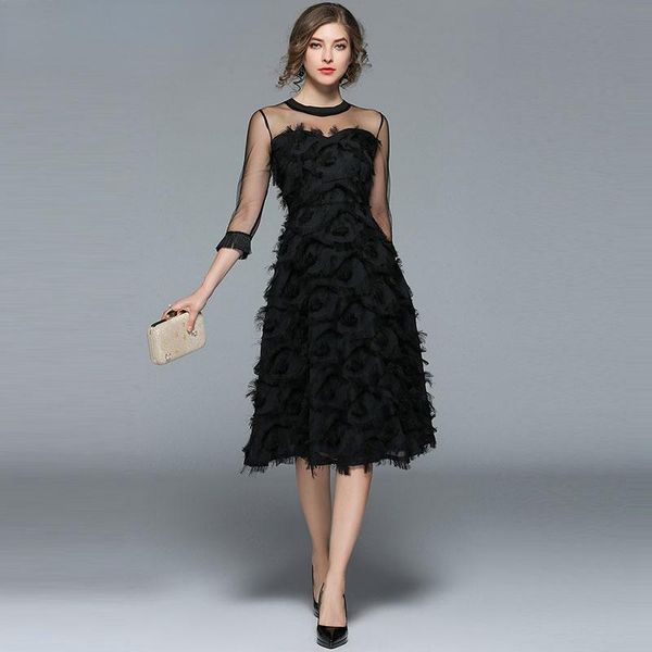 casual dresses luxury women evening party arrival 2021 spring fashion tassel o-neck elegant black female dress vintage white, Black;gray
casual dresses luxury women evening party arrival 2021 spring fashion tassel o-neck elegant black female dress vintage white, Black;gray