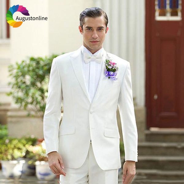 men's suits & blazers custom made ivory men wedding slim fit man 2piece jacket pants prom wear tailored terno masculino 81i1, White;black
men's suits & blazers custom made ivory men wedding slim fit man 2piece jacket pants prom wear tailored terno masculino 81i1, White;black