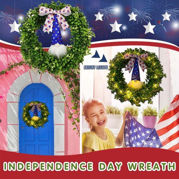 decorative flowers & wreaths led wreath sparkling usa independence day patriotic home decoration luminous garland#g 
decorative flowers & wreaths led wreath sparkling usa independence day patriotic home decoration luminous garland#g