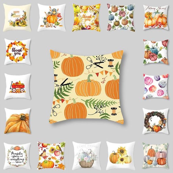 cushion/decorative pillow thanksgiving theme cartoon plush living room decorative sofa cushion cover square hug case 45x45 cm elegant stylis