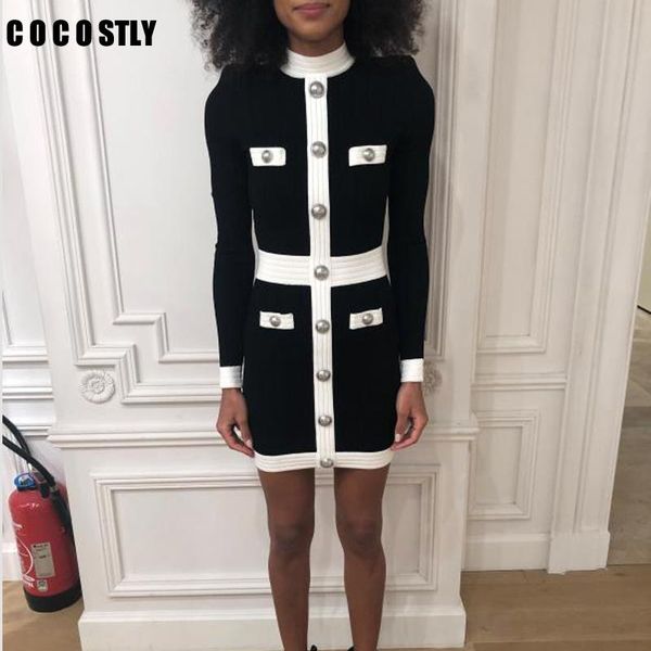 casual dresses winter knitted sweater dress for women long sleeve sliver buttons elegant office lady black party, Black;gray
casual dresses winter knitted sweater dress for women long sleeve sliver buttons elegant office lady black party, Black;gray