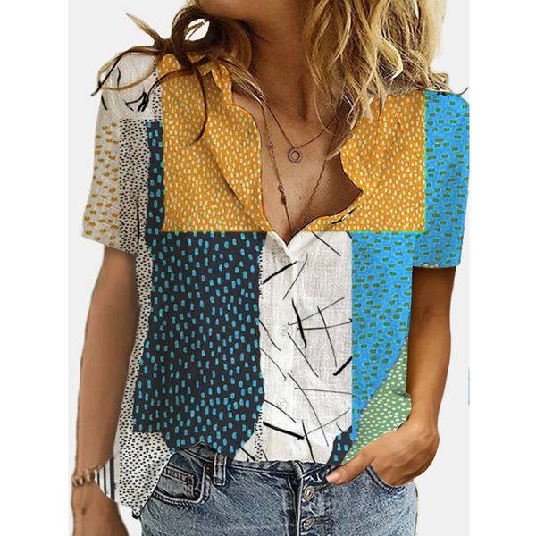 women's blouses & shirts women patchwork cardigan plus size turn-down collar short sleeve button blouse female summer casual lapel tee, White
women's blouses & shirts women patchwork cardigan plus size turn-down collar short sleeve button blouse female summer casual lapel tee, White