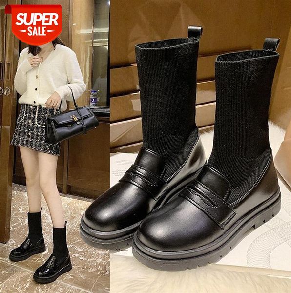 net red stretch socks boots women thin and all-match flat-bottomed british style single ankle small leather shoes #7t9m
net red stretch socks boots women thin and all-match flat-bottomed british style single ankle small leather shoes #7t9m