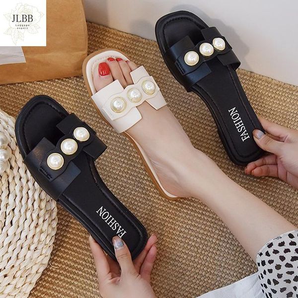 women slippers fashion pearl design elegant flat shoes 2021 sell well korean version beige low heel ladies flip flop casual, Black
women slippers fashion pearl design elegant flat shoes 2021 sell well korean version beige low heel ladies flip flop casual, Black