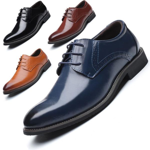 men's business suits british leather shoes brunock carved retro korean pointed toe lace trend wedding luxury casual dress, Black
men's business suits british leather shoes brunock carved retro korean pointed toe lace trend wedding luxury casual dress, Black