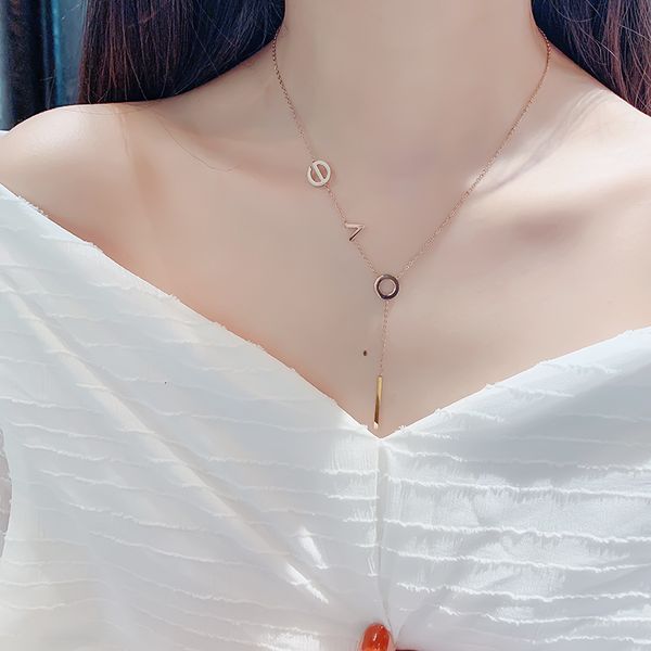 titanium steel love rose gold lace women's designer simple neck jewelry choker collar short clavicle chain, Black
titanium steel love rose gold lace women's designer simple neck jewelry choker collar short clavicle chain, Black