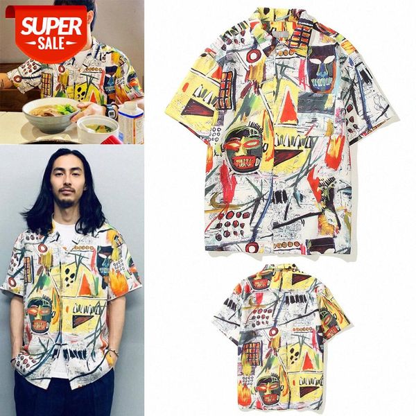 street hip-hop weiyi graffiti loose short-sleeved youth shirt #ol2e, White;black