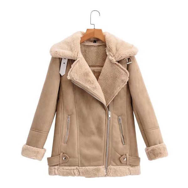 women's leather & faux fmfssom winter brown jacket women warm fur sheepskin coat lacasual long sleeve lady elegant windproof snow outwe, Black
women's leather & faux fmfssom winter brown jacket women warm fur sheepskin coat lacasual long sleeve lady elegant windproof snow outwe, Black