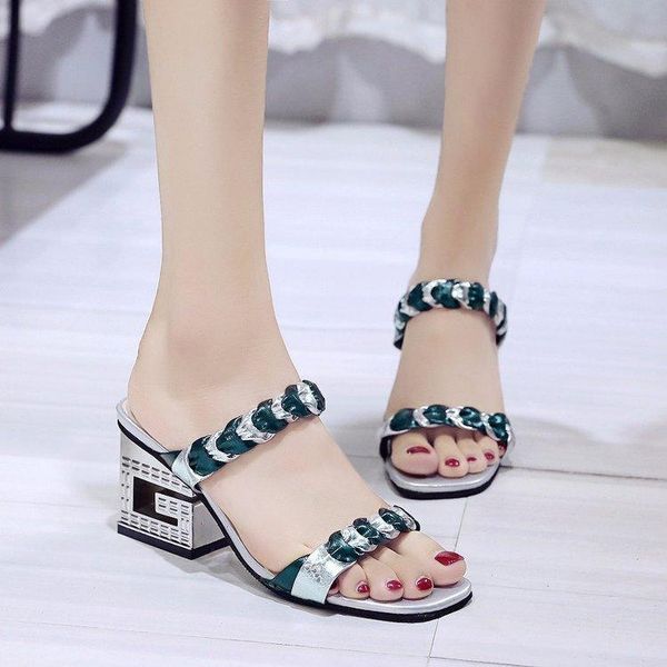 slippers color matching peep-toe chunky heels flip-flops summer fashion wear sandals roman shoes, Black
slippers color matching peep-toe chunky heels flip-flops summer fashion wear sandals roman shoes, Black