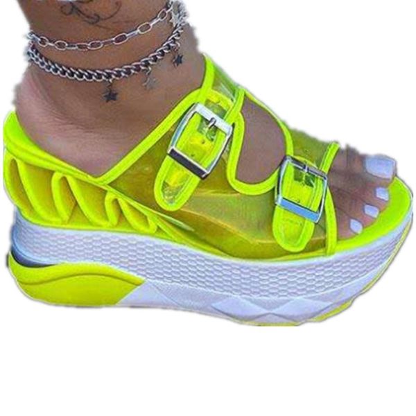 sandals 2021 women transparent ladies platform wedges casual double buckle straps outside shoes fashion hollow slippers, Black
sandals 2021 women transparent ladies platform wedges casual double buckle straps outside shoes fashion hollow slippers, Black