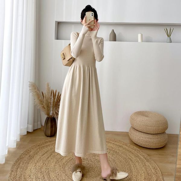 casual dresses elegant autumn knitted pleated dress half high collar women sweaters midi 2021 a-line solid vestidos, Black;gray
casual dresses elegant autumn knitted pleated dress half high collar women sweaters midi 2021 a-line solid vestidos, Black;gray