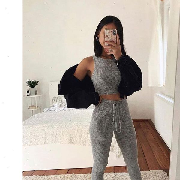 zomer nieuwe woon werkverkeer mode women tracksuits vrouwen dragen grijs kraag mouwloos korte vest riem broek strakke twee pakken, Gray
zomer nieuwe woon werkverkeer mode women tracksuits vrouwen dragen grijs kraag mouwloos korte vest riem broek strakke twee pakken, Gray