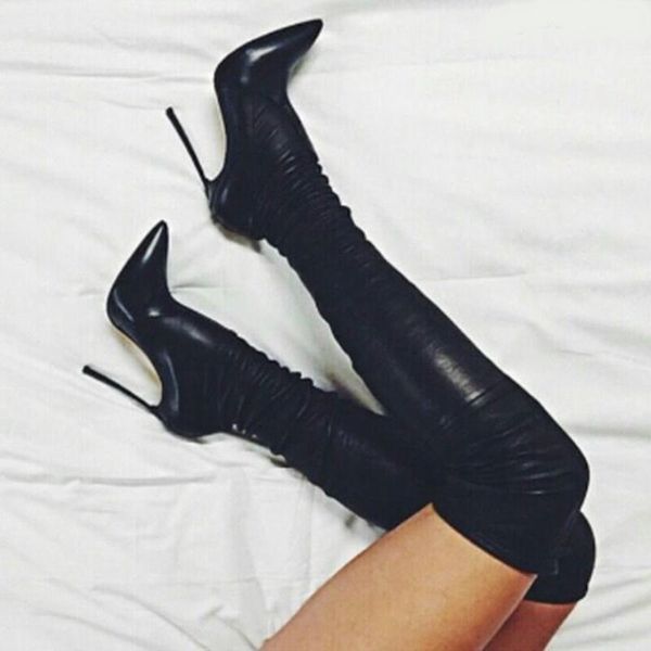 boots blade heels over the knee pointed toe black beige metal stiletto tight high big size drop ship
boots blade heels over the knee pointed toe black beige metal stiletto tight high big size drop ship