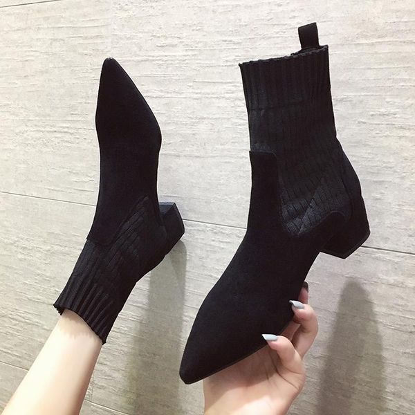 boots 2021 low heel women's casual pointed toe flock woman shoes autumn winter party ladies female boot, Black
boots 2021 low heel women's casual pointed toe flock woman shoes autumn winter party ladies female boot, Black