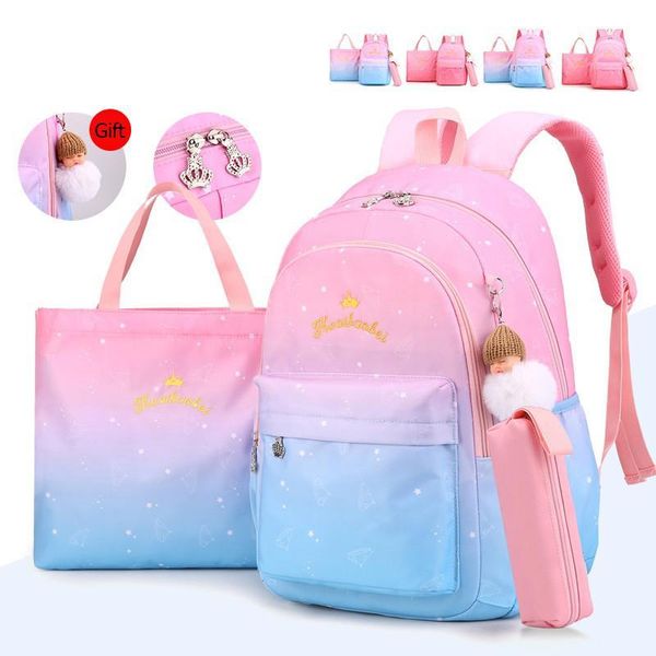 3pc set school bags for girls sweet princess gradient kids backpack light waterproof grade 1-3-6 book big small
3pc set school bags for girls sweet princess gradient kids backpack light waterproof grade 1-3-6 book big small