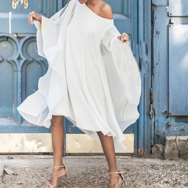 casual dresses doyerl summer chiifon boho beach sundress one shoulder flare sleeve white robe club party wear, Black;gray
casual dresses doyerl summer chiifon boho beach sundress one shoulder flare sleeve white robe club party wear, Black;gray