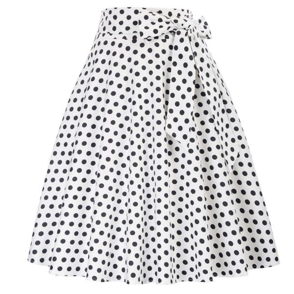 vintage skirts women belt decorated swing skirt retro elastic waist flared casual fashion print polka dot a-line ladies, Black
vintage skirts women belt decorated swing skirt retro elastic waist flared casual fashion print polka dot a-line ladies, Black