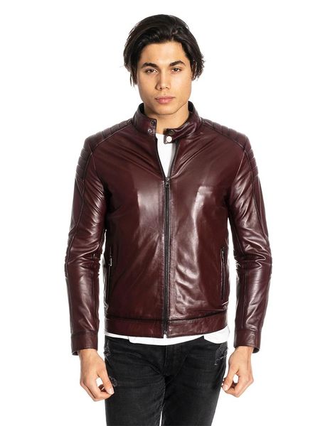 men's leather & faux genuine soft handmade burgundy man jacket biker lambskin metal zipper accessory gifts for autumn winter, Black
men's leather & faux genuine soft handmade burgundy man jacket biker lambskin metal zipper accessory gifts for autumn winter, Black