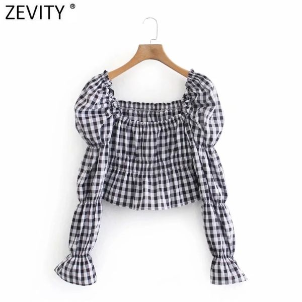 women vintage square collar plaid print short slim smock blouse female puff sleee pleat shirt chic blusas ls9034 210420, White
women vintage square collar plaid print short slim smock blouse female puff sleee pleat shirt chic blusas ls9034 210420, White