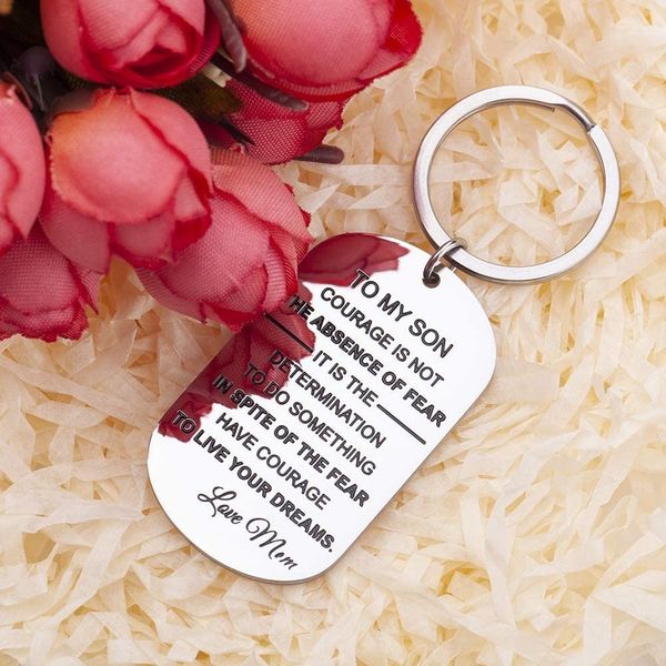 son birthday gift keychain from mom dad for kids men teen boys courage is not the absence of fear jewelry key ring survivor giftdio chan con, Slivery;golden
son birthday gift keychain from mom dad for kids men teen boys courage is not the absence of fear jewelry key ring survivor giftdio chan con, Slivery;golden