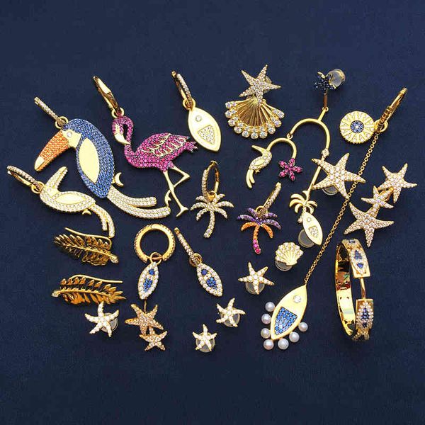 cheny s925 sterling silver june starfish coconut tree leaves bird shell earrings female colorful fun fashion ear jewelry, Golden
cheny s925 sterling silver june starfish coconut tree leaves bird shell earrings female colorful fun fashion ear jewelry, Golden