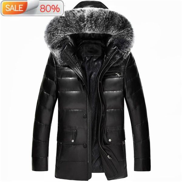 men's leather & faux winter genuine men down fur hooded thick real sheepskin coat mc16c601 lwl1074, Black
men's leather & faux winter genuine men down fur hooded thick real sheepskin coat mc16c601 lwl1074, Black