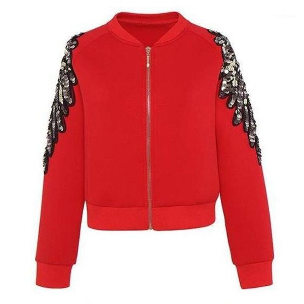 women's wool & blends 2021 autumn women harajuku sequins jacket coat short red wing pentagram coats outfit long sleeve, Black
women's wool & blends 2021 autumn women harajuku sequins jacket coat short red wing pentagram coats outfit long sleeve, Black