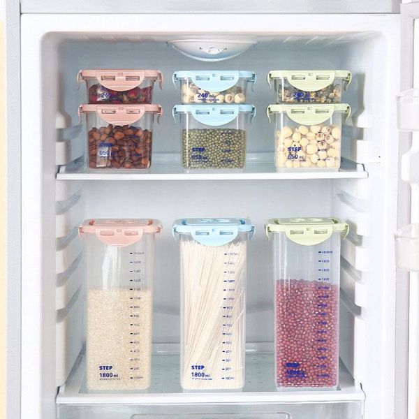 storage bottles & jars home organizer square grain box tank plastice kitchen transparent containers
storage bottles & jars home organizer square grain box tank plastice kitchen transparent containers