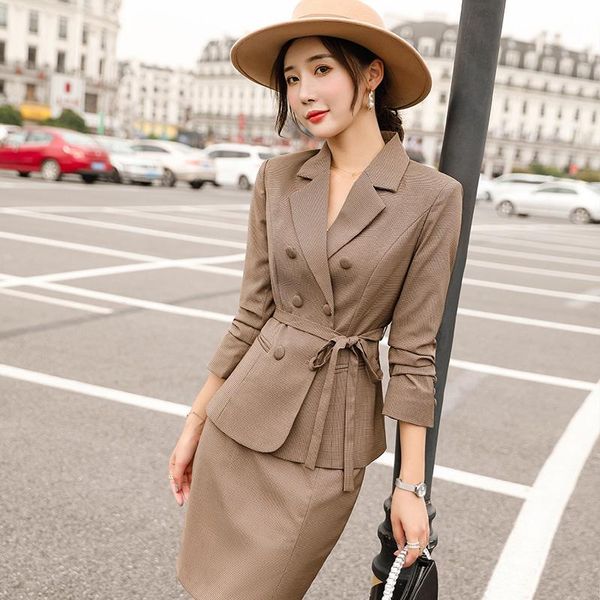 two piece dress fashion women skirt suits coffee blazer and jacket sets office ladies work business uniform ol styles, White
two piece dress fashion women skirt suits coffee blazer and jacket sets office ladies work business uniform ol styles, White