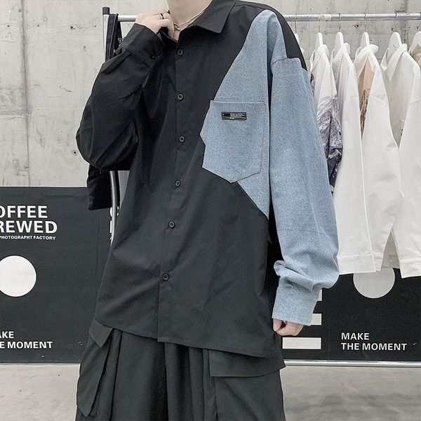 men's casual shirts versma korean harajuku denim stitch vintage shirt men women long sleeve oversized streetwear hawaiian 5xl drop, White;black
men's casual shirts versma korean harajuku denim stitch vintage shirt men women long sleeve oversized streetwear hawaiian 5xl drop, White;black