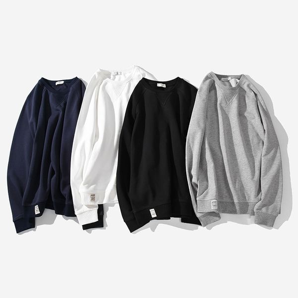 340g round neck autumn solid color white tide loose plush men's winter long sleeve couple, Black
340g round neck autumn solid color white tide loose plush men's winter long sleeve couple, Black