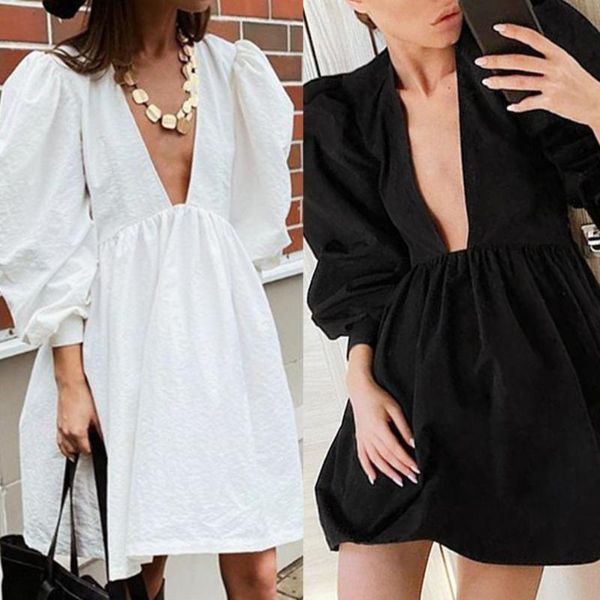 casual dresses women loose pullover flare dress long sleeve solid color puff a-line for party v- neck, Black;gray
casual dresses women loose pullover flare dress long sleeve solid color puff a-line for party v- neck, Black;gray