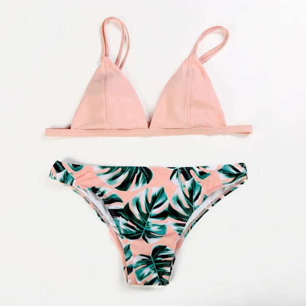 bikini special split beach swimsuit green leaf printed triangl swimwear, White;black
bikini special split beach swimsuit green leaf printed triangl swimwear, White;black