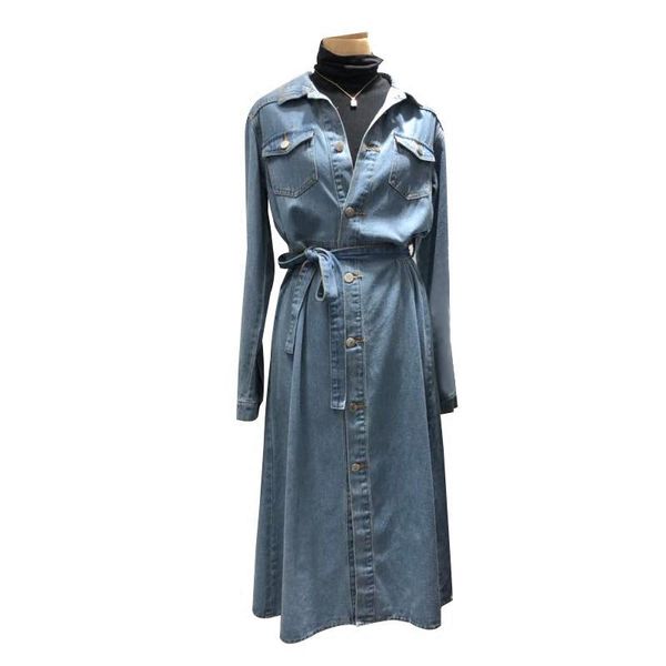 casual dresses spring and autumn adjusted waist denim dress women slim single-breasted long sleeve jeans, Black;gray
casual dresses spring and autumn adjusted waist denim dress women slim single-breasted long sleeve jeans, Black;gray