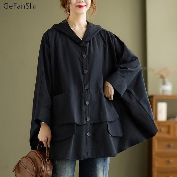 women's trench coats autumn winter women solid button hooded cloak coat fashion casual loose elegant ladies long jacket outwear, Tan;black
women's trench coats autumn winter women solid button hooded cloak coat fashion casual loose elegant ladies long jacket outwear, Tan;black