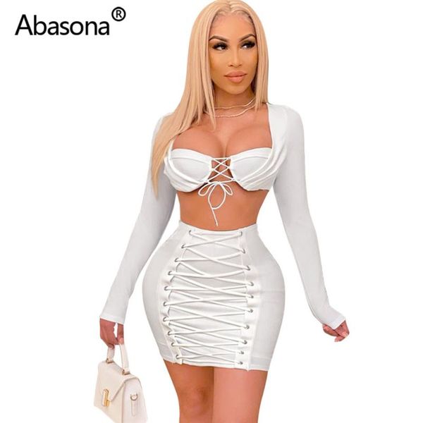 casual dresses abasona lace tie-up two piece outfits bodycon party night club wear women summer 2021 spring white black vestidos, Black;gray
casual dresses abasona lace tie-up two piece outfits bodycon party night club wear women summer 2021 spring white black vestidos, Black;gray