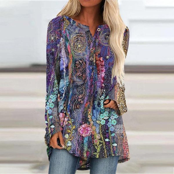 women's blouses & shirts 2021 harajuku vintage printed blouse women elegant fashion o-neck button autumn casual long sleeve pullovers, White
women's blouses & shirts 2021 harajuku vintage printed blouse women elegant fashion o-neck button autumn casual long sleeve pullovers, White