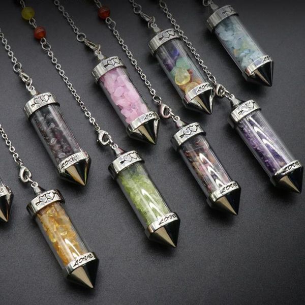 12pcs/lot energy natural gems gravel stone divination pendant pendulum chakra healing amethysts necklace jewelry making chains, Silver
12pcs/lot energy natural gems gravel stone divination pendant pendulum chakra healing amethysts necklace jewelry making chains, Silver