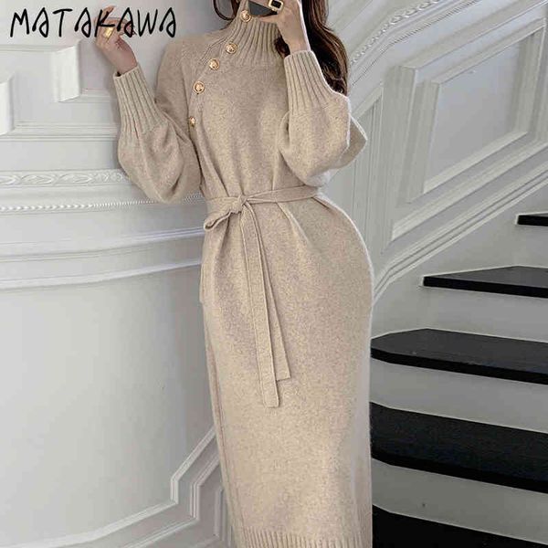 matakawa autumn and winter retro vestido high neck chic button two-wear sweater dress lace waist knitted dresses women 210513, Black;gray
matakawa autumn and winter retro vestido high neck chic button two-wear sweater dress lace waist knitted dresses women 210513, Black;gray