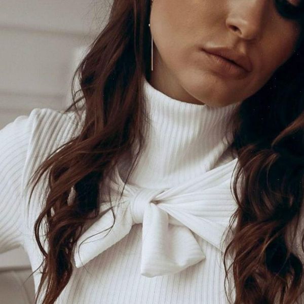casual women shirt long sleeve and solid color turtleneck bow skinny blouse clothing, White
casual women shirt long sleeve and solid color turtleneck bow skinny blouse clothing, White