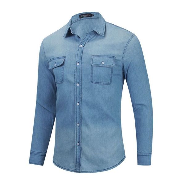 men's casual shirts long sleeve men thin denim slim fit button down pockets mens turn-down collar clothing, White;black
men's casual shirts long sleeve men thin denim slim fit button down pockets mens turn-down collar clothing, White;black
