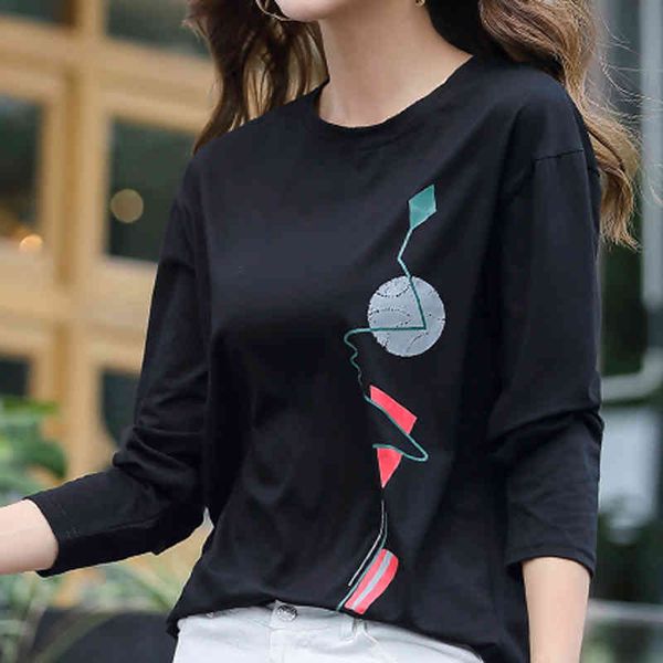 women's t-shirt shintimes 95% cotton t women autumn fashion long sleeve woman tshirts korean style plus size tee femme 9e8v, White
women's t-shirt shintimes 95% cotton t women autumn fashion long sleeve woman tshirts korean style plus size tee femme 9e8v, White
