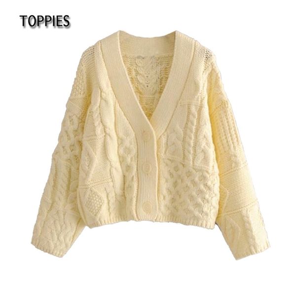 autumn yellow short knitted cardigan women sweater v-neck jacket solid color button cardigans 210421, White
autumn yellow short knitted cardigan women sweater v-neck jacket solid color button cardigans 210421, White